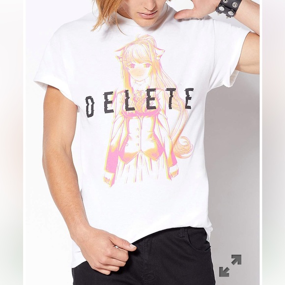 Spencer’s Delete Monika T Shirt - Doki Doki Literature Club S43 S45 S48 - Picture 1 of 5